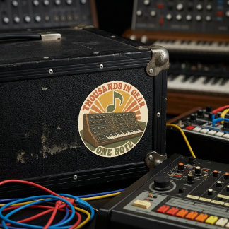 Sticker Rond Des milliers en prise, une seule note – Synthé Ner