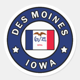 Sticker Rond Des Moines Iowa