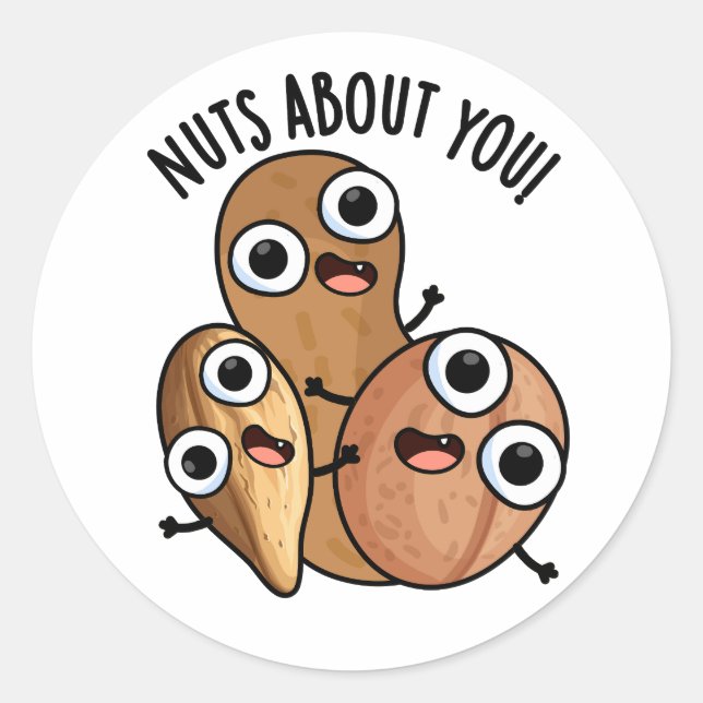 Sticker Rond Des Noix À Propos De Vous Drôle Puns De Nut (Devant)