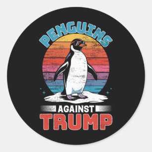 Sticker Rond Des pingouins contre Trump Des Pingouins Flippers 