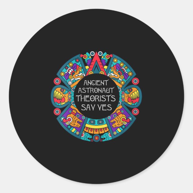 Sticker Rond Des Théoristes D'Astronautes Anciens Disent Oui al (Devant)