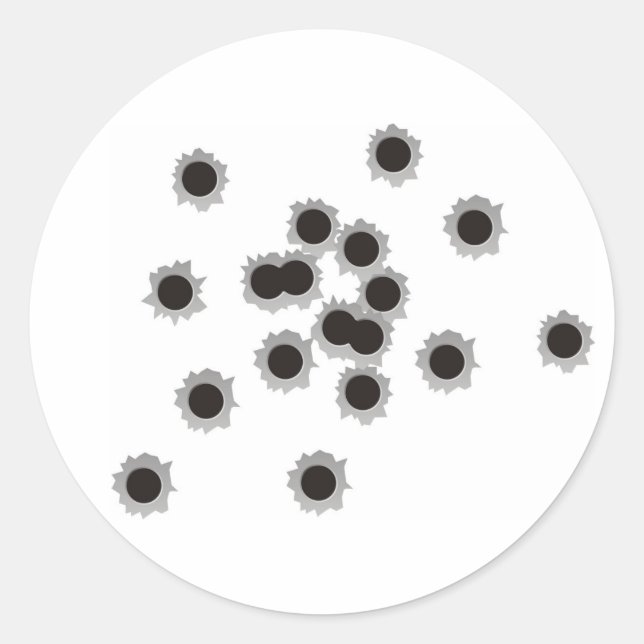 Sticker Rond Des trous de balles provenant d'un fusil ou d'une  (Devant)