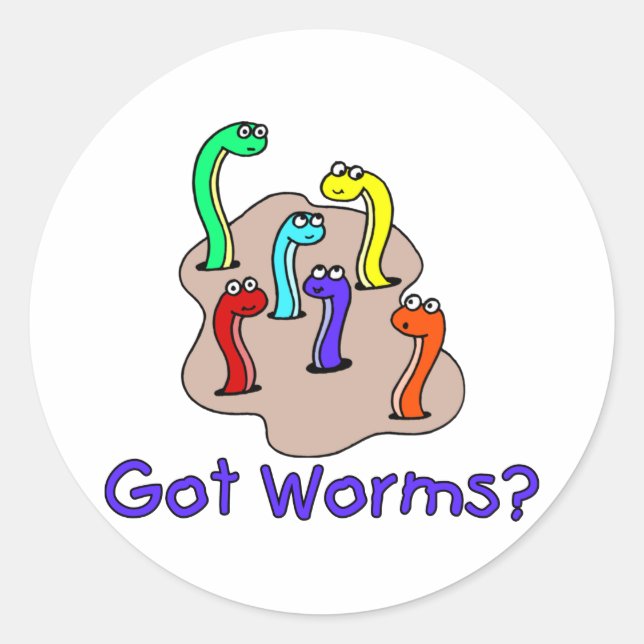 Sticker Rond Des vers (Devant)