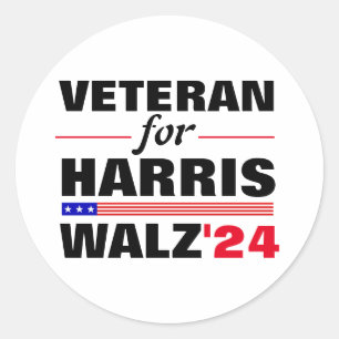 Sticker Rond Des vétérans sur mesure pour l'élection de Harris 