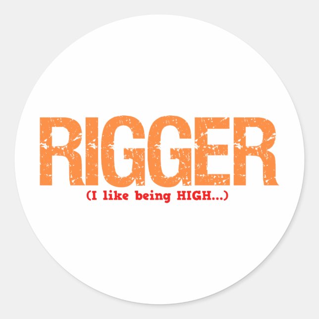 Sticker Rond Description du travail Rigger (Devant)