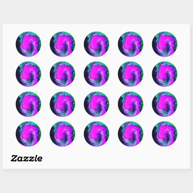Sticker Rond Design artistique (Feuille)