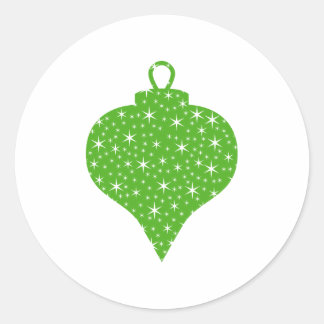 Sticker Rond Design Bauble de Noël Vert.