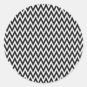 Sticker Rond Design Chevron Black Elegant