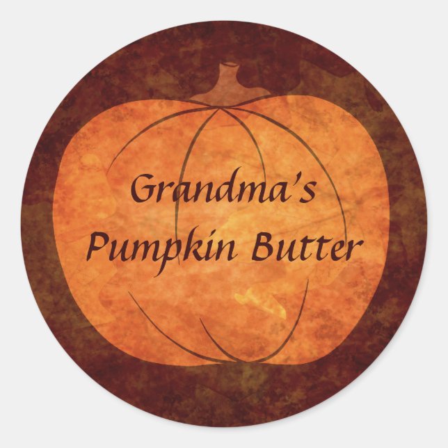 Sticker Rond Design citrouille de Thanksgiving (Devant)