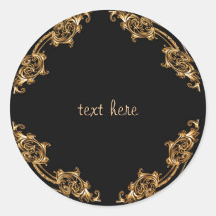 Sticker Rond Design classique ornatedesign or
