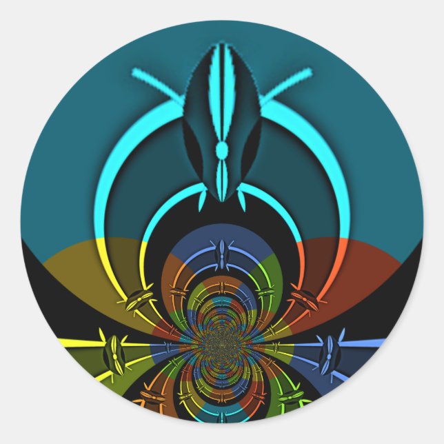 Sticker Rond Design coloré du Bouclier Masaï (Devant)