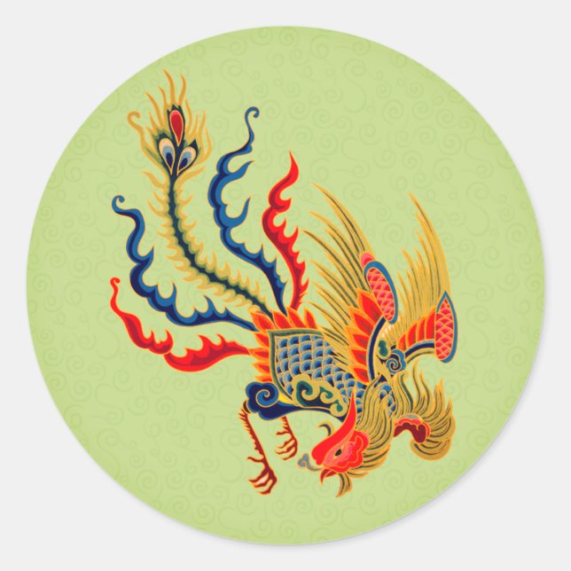 Sticker Rond Design d'art chinois (Devant)