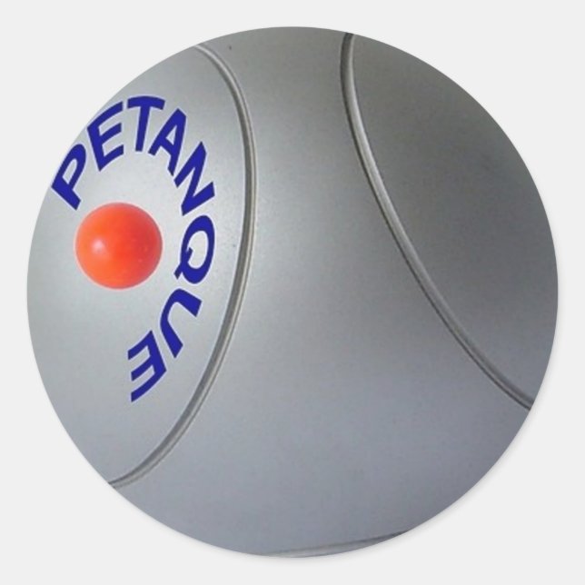 Sticker Rond Design de balle métallique de pétanque (Devant)