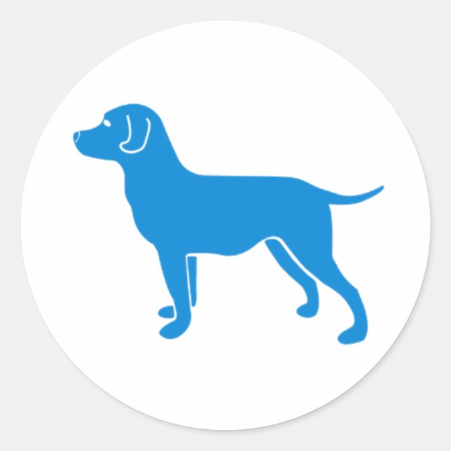 Sticker Rond Design de chien bleu (Devant)