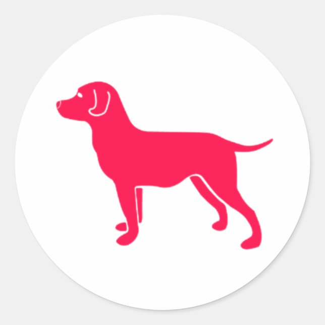 Sticker Rond Design de chien rouge (Devant)