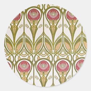 Sticker Rond Design de fleurs Charles Rennie Mackintosh