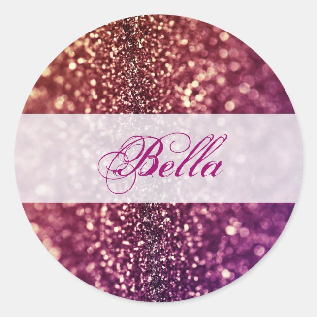 Sticker Rond Design de Parties scintillant Red Pink and Purple  (Devant)