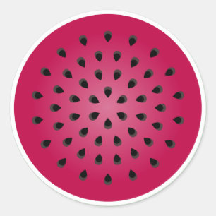 Sticker Rond Design de pastèque rouge vert