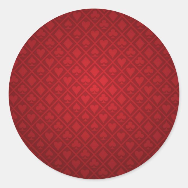 Sticker Rond Design de table Red Felt Poker (Devant)