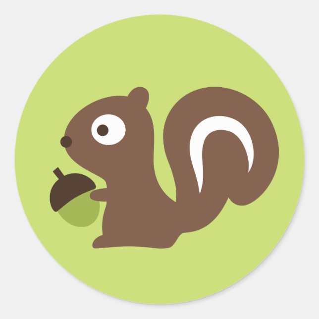 Sticker Rond Design d'écureuil pour bébés mignon (Devant)