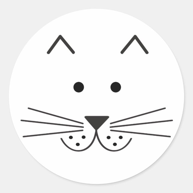 Sticker Rond Design d'illustration de visage de chat Abstrait s (Devant)