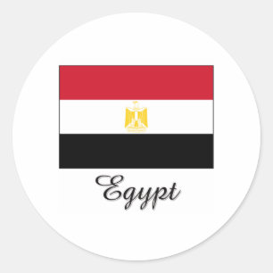 Sticker Rond Design du drapeau égyptien