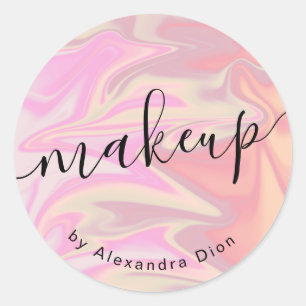 Sticker Rond Design élégant et élégant maquillage holographique