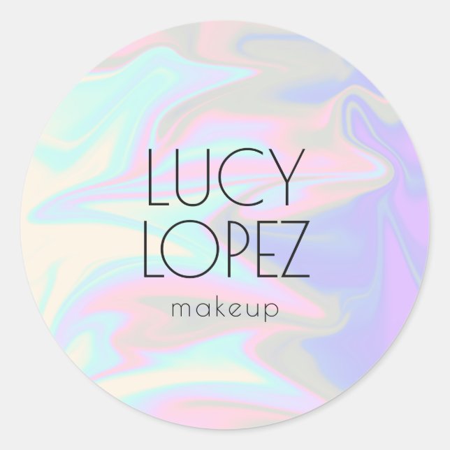 Sticker Rond Design élégant et élégant maquillage holographique (Devant)