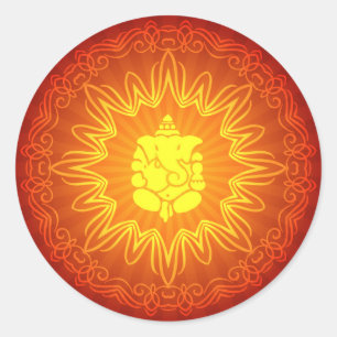 Sticker Rond Design Ganesha décoratif