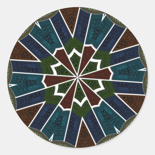 Sticker Rond Design inspiré de Sari avec détails complexes (Devant)