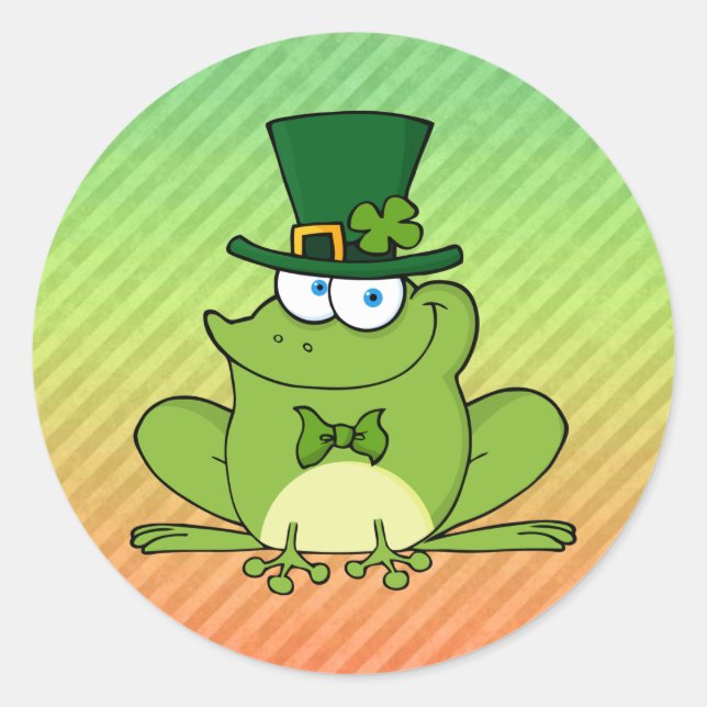 Sticker Rond Design irlandais de grenouille (Devant)