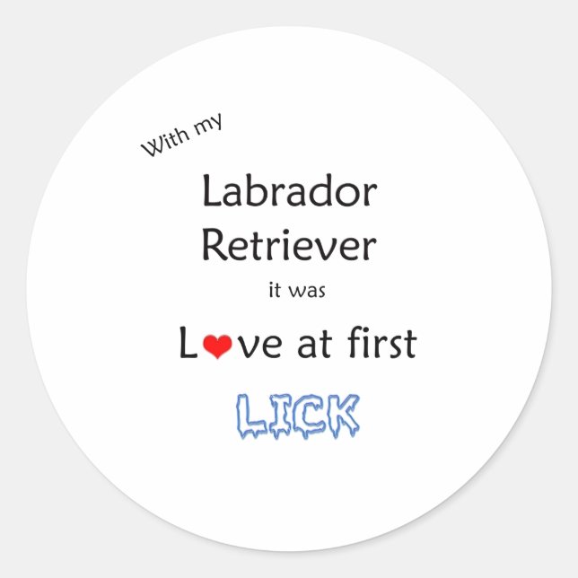 Sticker Rond Design Lick Retriever Labrador (Devant)
