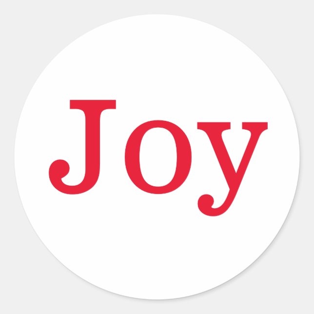 Sticker Rond Design minimal de typographie de joie (Devant)