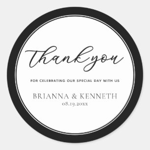 Sticker Rond Design moderne Merci mariage Favoriser