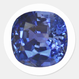 Sticker Rond Design Motif Blue Sapphire