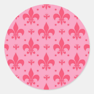 Sticker Rond Design Motif rose Fleur de lis