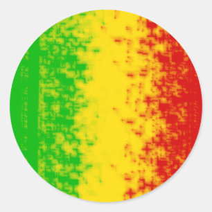 Sticker Rond Design Rasta