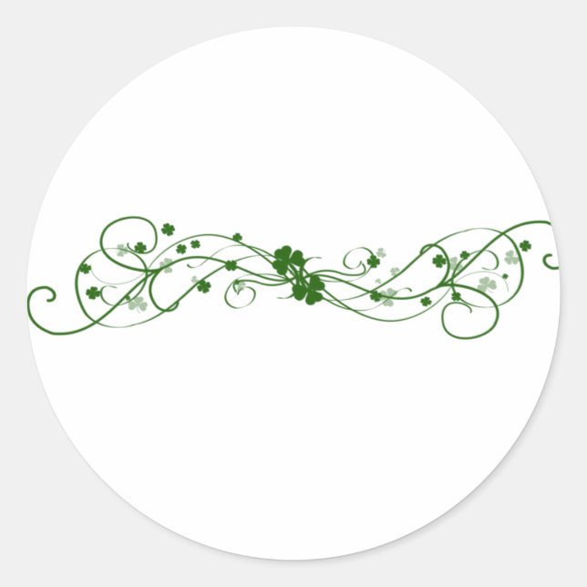 Sticker Rond Design Shamrock irlandais (Devant)