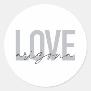 Sticker Rond Design simple, moderne, urbain, cool Love Arizona