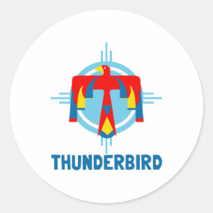 Sticker Rond Design Thunderbird