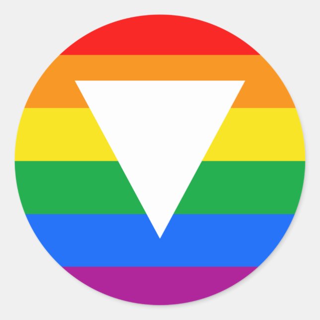 Sticker Rond Design triangle gay pride (Devant)