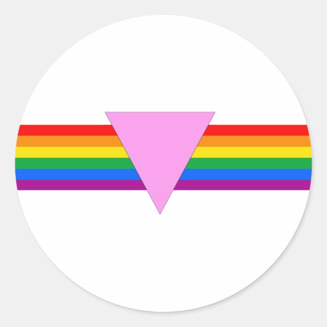 Sticker Rond Design triangle gay pride (Devant)