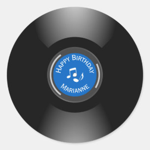 Sticker rond Design Vinyl Records