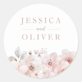 Sticker Rond Designer Blush Floral All Seasons Mariage