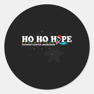 Sticker Rond Désir de Noël de sensibilisation au cancer