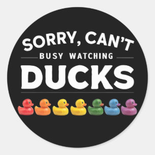 Sticker Rond Désolé, je ne peux pas, je suis occupé à regarder 