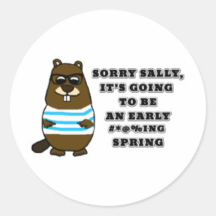 Sticker Rond Désolé Sally, début #*@%printemps