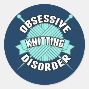 Sticker Rond Désordre obsédant de tricot