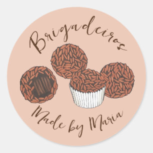 Sticker Rond Dessert de Brigadeiros brésilien de truffes de cho