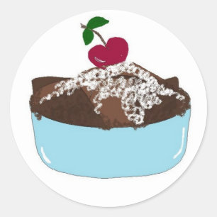 Sticker Rond Dessert de trifle au chocolat